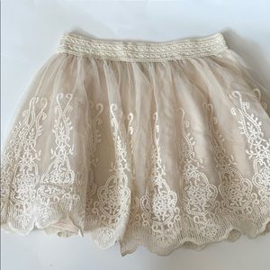 Cream Lace Skirt.